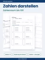 Vorschau - Arbeitsblätter - Stellenwertsystem: Zahlen darstellen bis 100 – Dienes Material - Deckblatt