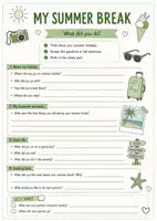 Vorschau - Arbeitsblätter - Speaking & Communication: Summer Break – 18 Partner-Interviews & Speaking Worksheets zum Schuljahresstart / Englisch Klasse 5-7 - Seite 1