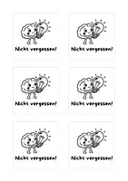 Vorschau - Arbeitsblätter - Sticky Note Template "Don't forget!" "Nicht vergessen!" - Deckblatt