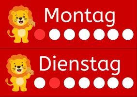 Vorschau - Poster - Kalender für die Grundschule – Wochentage, Monate & Datum | Löwenklasse - Seite 1