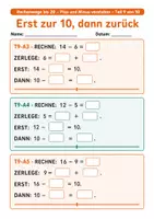 Vorschau - Stundenentwürfe - Mathe Klasse 1: Minus über die 10 – zurück zur 10 - Seite 3