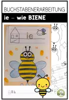 Vorschau - Arbeitsblätter - Buchstabenerarbeitung ie – Kreativer Hefteintrag mit Bastelvorlage & Schreibübungen - Buchstabe ie wie Biene - Deckblatt
