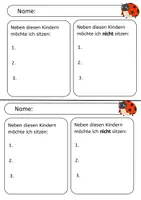 Vorschau - Arbeitsblätter - Wunschzettel Sitzordnung | Sitzplatz-Wünsche für die Grundschule | Sitzordnung Kinder - Seite 3
