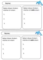 Vorschau - Arbeitsblätter - Wunschzettel Sitzordnung | Sitzplatz-Wünsche für die Grundschule | Sitzordnung Kinder - Seite 1