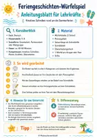 Vorschau - Arbeitsblätter - Feriengeschichten-Würfelspiel – Kreatives Schreiben für die Sommerferien Deutsch - Seite 1