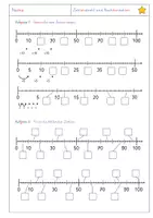 Vorschau - Arbeitsblätter - Einführung Zahlenraum 100 - Zahlenstrahl und Nachbarzahlen (differenzierte Arbeitsblätter) - Seite 1