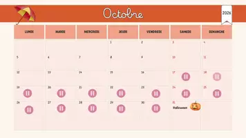 Aperçu - Affichage - Calendrier scolaire mensuel illustré 2026-2027 – Zone C - Page 2
