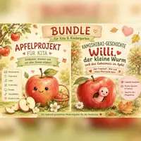 Vorschau - Bildkarten - Apfel Projekt Kita Kindergarten | Herbst Lernwerkstatt | Kamishibai | Vorschule | Fingerspiel | Klanggeschichte | Arbeitsblätter | PDF Bundle - Deckblatt
