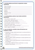 Vista previa - Unidades / Secuencias / Situaciones de Aprendizaje - Pack vocabulario: CAMPO SEMÁNTICO, CAMPO LÉXICO y FAMILIA DE PALABRAS - página 3