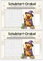 Vorschau - Mal- und Bastelvorlagen - Schulstart-Orakel zum Ausdrucken | Suchsel, Schokolinsen & Capybara - Seite 2