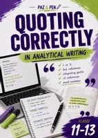 Vorschau - Arbeitsblätter - Quoting Correctly in Analytical Writing - Deckblatt
