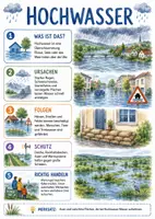 Vorschau - Arbeitsblätter - Lernposter + Arbeitsblatt "Hochwasser" + Onlineübung & MP3 + Mindmap + Infografik - Deckblatt