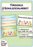 Vorschau - Bildkarten - Schulsozialarbeit Grundschule: Vorlage als Türschild - Deckblatt