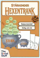 Vorschau - Mal- und Bastelvorlagen - Halloween: Stärkender Hexentrank - Stärken entdecken & sichtbar machen / Grundschule / Ressourcenarbeit - Deckblatt