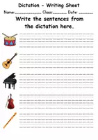 Vorschau - Arbeitsblätter - Dictate: Musikinstrumente / musical instruments - Englisch Ditkat - Seite 2