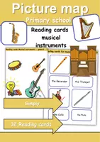 Vorschau - Spiele - Materialpaket - Lesekarten/Bildkarten Musikinstrumente / musical instruments Easy and Medium - Englisch - Seite 1