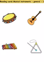 Vorschau - Spiele - Materialpaket - Lesekarten/Bildkarten Musikinstrumente / musical instruments Easy and Medium - Englisch - Seite 2