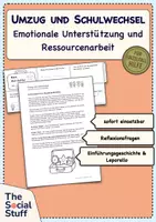Vorschau - Arbeitsblätter - Umzug und Schulwechsel: Emotionale Unterstützung / Ressourcenarbeit - Deckblatt