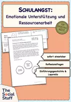Vorschau - Arbeitsblätter - Schulangst: Emotionale Unterstützung / Ressourcenarbeit - Deckblatt