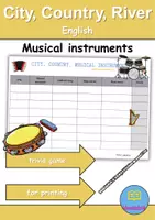Vorschau - Arbeitsblätter - Materialpaket - Brettspiele / Board Games - Musikinstrumente / musical instruments - Englisch - Seite 1