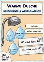 Vorschau - Fördermaterial/Inklusion - Warme Dusche: Komplimente & Wertschätzung / Tafelbild / Classroom Management / Soziales Lernen - Deckblatt