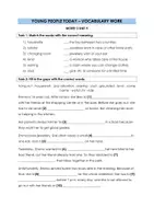 Vorschau - Arbeitsblätter - Young People Today Vocabulary Work - MORE 3 UNIT 9 (teenage activities) - Seite 1