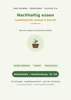 Vorschau - Stundenentwürfe - Nachhaltig essen – Lösungen für Umwelt und Zukunft - Deckblatt