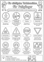 Vorschau - Mal- und Bastelvorlagen - Verkehrserziehung Grundschule | 8 Arbeitsblätter in schwarz-weiß, Schulweg, Verkehrszeichen, Ampel & Fußgänger I PDF - Seite 2