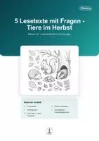 Vorschau - Arbeitsblätter - Tiere im Herbst – 5 Lesetexte mit Aufgaben | Klasse 3-4 - Deckblatt