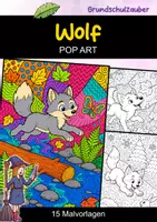 Vorschau - Mal- und Bastelvorlagen - Wolf | POP Art Ausmalbilder | Waldtiere | 15 Malvorlagen - Deckblatt