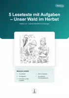 Vorschau - Arbeitsblätter - Wald im Herbst – 5 Lesetexte mit Aufgaben | Klasse 3-4 - Deckblatt