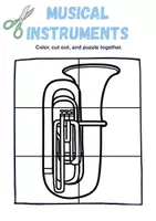 Vorschau - Arbeitsblätter - Cutting & Jigsaw Puzzles - Musikinstrumente / musical instruments - (Englisch) - Seite 1