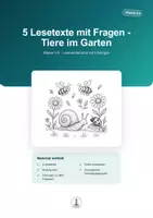Vorschau - Arbeitsblätter - Tiere im Garten – 5 Lesetexte mit Aufgaben | Klasse 3-4 - Deckblatt