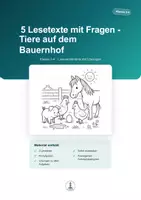 Vorschau - Arbeitsblätter - Tiere auf dem Bauernhof – 5 Lesetexte mit Aufgaben | Klasse 3-4 - Deckblatt