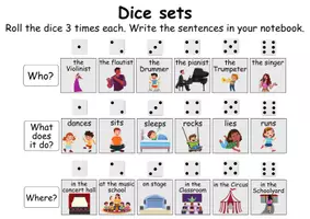 Vorschau - Arbeitsblätter - Dice sets / Englisch Game - Musikinstrumente / musical instruments - Würfelspiel - Seite 1