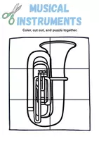 Vorschau - Arbeitsblätter - Materialpaket - Cut / Schneiden Musikinstrumente / musical instruments - Englisch - Seite 2