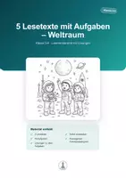 Vorschau - Arbeitsblätter - Weltraum – 5 Lesetexte mit Aufgaben | Klasse 3-4 - Deckblatt