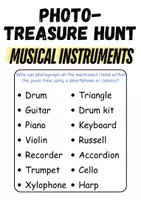 Vorschau - Arbeitsblätter - GRATIS - Photo treasure hunt Musikinstrumente / musical instruments - Englisch (Foto-Schatzsuche) - Seite 1