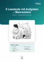 Vorschau - Arbeitsblätter - Meerestiere – 5 Lesetexte mit Aufgaben | Leseverständnis Klasse 3-4 - Deckblatt