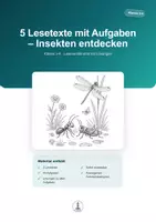 Vorschau - Arbeitsblätter - Insekten – 5 Lesetexte mit Aufgaben | Klasse 3-4 - Deckblatt