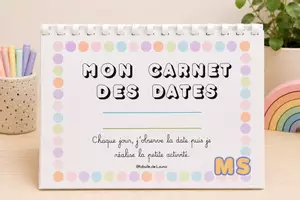 Aperçu - Feuilles d'exercices - Mon carnet des dates MS P1 - Page de couverture