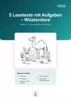 Vorschau - Arbeitsblätter - Wüstentiere – 5 Lesetexte mit Aufgaben | Klasse 3-4 - Deckblatt
