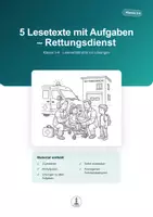 Vorschau - Arbeitsblätter - Rettungsdienst – 5 Lesetexte mit Aufgaben | Klasse 3-4 - Deckblatt