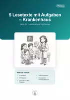 Vorschau - Arbeitsblätter - Krankenhaus – 5 Lesetexte mit Aufgaben | Klasse 3-4 - Deckblatt