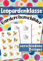 Vorschau - Mal- und Bastelvorlagen - Leopardenklasse - Garderobenschilder (Klassentier) - Deckblatt