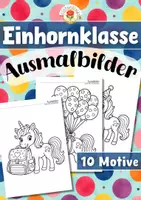 Vorschau - Mal- und Bastelvorlagen - Einhornklasse - Ausmalbilder (Klassentier) - Deckblatt