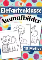 Vorschau - Mal- und Bastelvorlagen - Elefantenklasse - Ausmalbilder (Klassentier) - Deckblatt