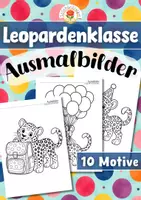 Vorschau - Mal- und Bastelvorlagen - Leopardenklasse - Ausmalbilder (Klassentier) - Deckblatt