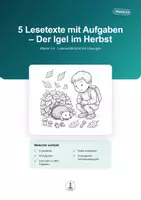 Vorschau - Arbeitsblätter - Igel im Herbst – 5 Lesetexte mit Aufgaben | Klasse 3-4 - Deckblatt