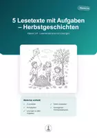 Vorschau - Arbeitsblätter - Herbstgeschichten – 5 Lesetexte mit Aufgaben | Klasse 3-4 - Deckblatt